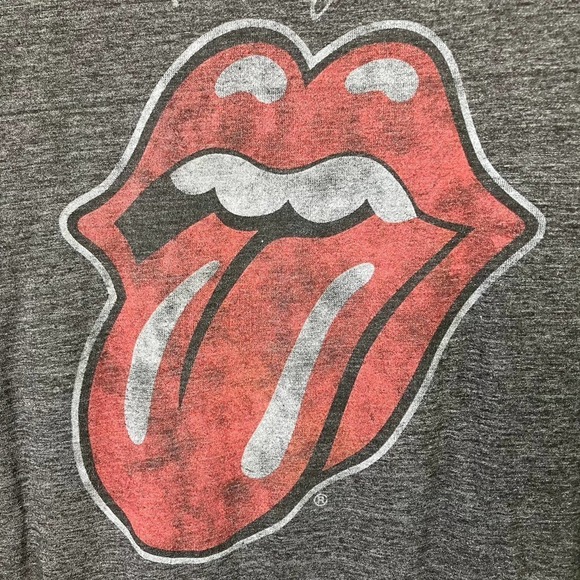The Rolling Stones Bravado Distressed Tongue Logo Band Tee Heathered Gray Size L - Picture 7 of 11